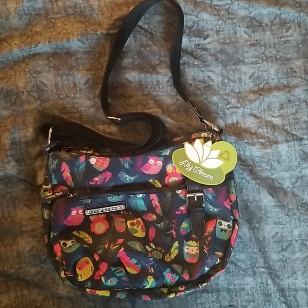 Lily Bloom Hobo Crossbody Owls NWT